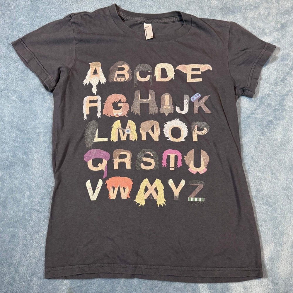 American Apparel Harry Potter Alphabet T-Shirt S Black Character Hair Graphic